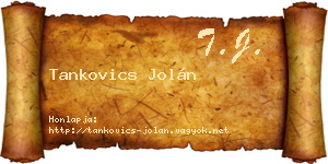 Tankovics Jolán névjegykártya