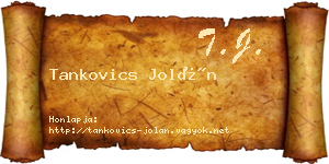 Tankovics Jolán névjegykártya